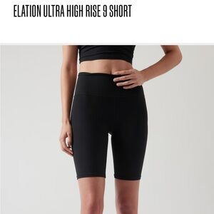 Athleta Ultra High Rise Elation 9” Biker Short Black Size Small